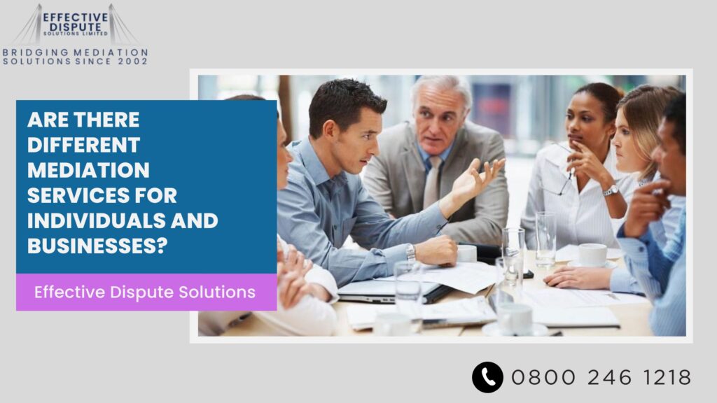 Different Mediation Services for Individuals and Businesses